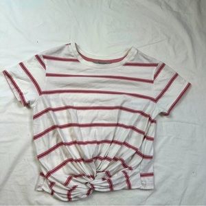 ALL SAINTS  Twist Tee Short Sleeve Knit Cropped ~ Small Striped A040922